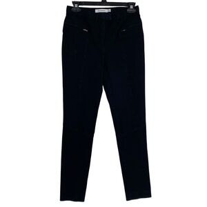 Pedro Del Hierro Black Pants Womens Size Small Skinny Moto Riding Stretch Jeans